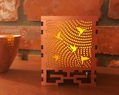 Shoji Inspired Hummingbird Breeze Desktop Votive Candle Lamp, Japanese screen pattern