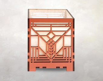 Arts & Crafts Architectural Candle Lamp | Lake Geneva Hotel | Tulip | Frank Lloyd Wright | Geometric Votive Holder | Tea Light