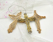 Art Nouveau Wooden Cross Ornament: Metallic Finish, 3 Designs