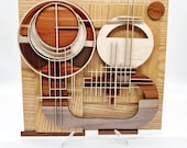 Layered Wooden Wall Art: String Instrument Inspired Home Decor