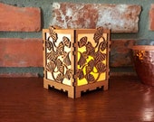 Gingko Leaf Desktop Votive Candle Lamp, Greene & Greene Inspired, Japanese