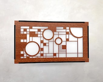 Cubierta para timbre de puerta Arts & Crafts / Teatro Coonley / Frank Lloyd Wright / Diseño arquitectónico / Entrada / 23 x 13 x 5,7 cm