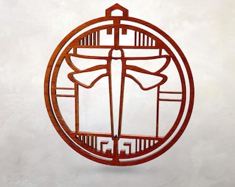 Adorno de libélula de Arts & Crafts / Escuela de la Pradera / Adorno de madera / Japón / Nativo americano / 4"