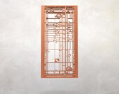 Frank Lloyd Wright Inspired Water Lilies Wood Wall Art - Left Panel