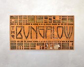 Arts & Crafts Architectural Wood Panel – Bungalow Sign Mission Style Decor, 5"x11" | Wall Art | Prairie School Decor
