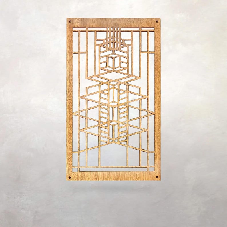 Robie House Wood Wall Art: Frank Lloyd Wright Inspired Mission Style image 1