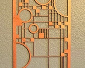 Frank Lloyd Wright Inspired Wood Wall Hanging: Mission Style Art