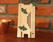 Ginkgo Leaf Wooden Cell Phone Stand: Greene and Greene Inspired