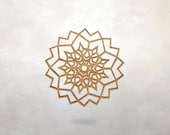 Geometric Poinsettia Wooden Ornament: Frank Lloyd Wright Style