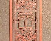 Mission Style Ginkgo Dragonfly Wood Wall Decor: Nature-Inspired Art
