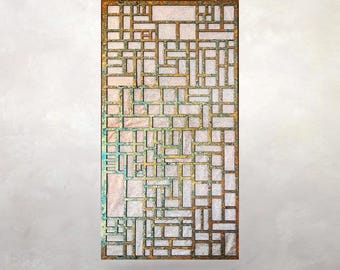 Inserto para puerta de armario de cocina Arts & Crafts / Ernest Batchelder / Estilo Misión / Decoración de pared funcional / 35,5 cm × 69,5 cm × 3,1 cm