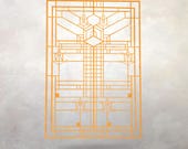 Arts & Crafts Architectural Wood Panel | B Harley Bradley | Frank Lloyd Wright | Kankakee | Wall Decor |  17" x 10.5" x .125