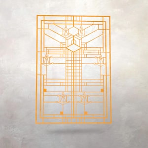 Arts & Crafts Architectural Wood Panel | B Harley Bradley | Frank Lloyd Wright | Kankakee | Wall Decor | 17" x 10.5" x .125 imagem 1