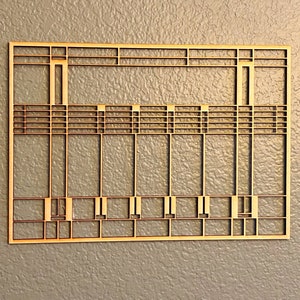 Frank Lloyd Wright Willett House Inspired Wall or Window Hanging, Art & Crafts Style, Mission Style, Craftsman Style