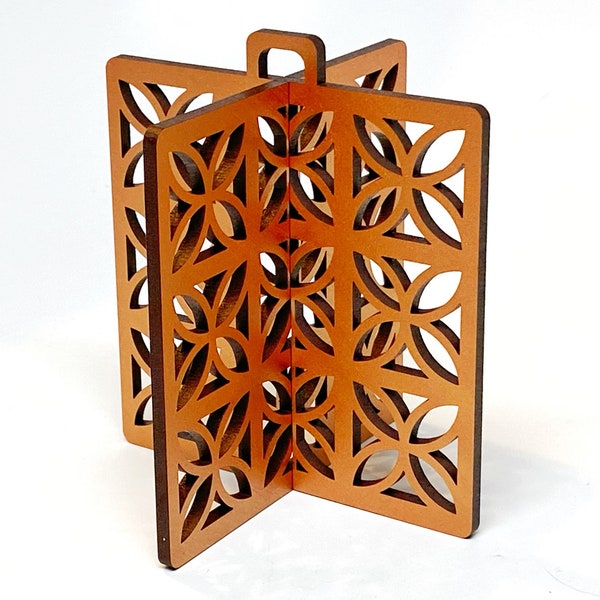 Mid-Century Modern Breeze Block Inspired 3D Ornament, Retro, Architectural, Geometric, La Costa pattern