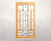 Prairie School Style Wood Wall Hanging: Mission Style Decor
