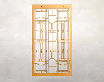 Tapiz de madera estilo Prairie School para pared: decoración estilo Mission.