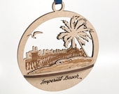 Imperial Beach Pier Ornament: 3D Wood Souvenir, San Diego CA