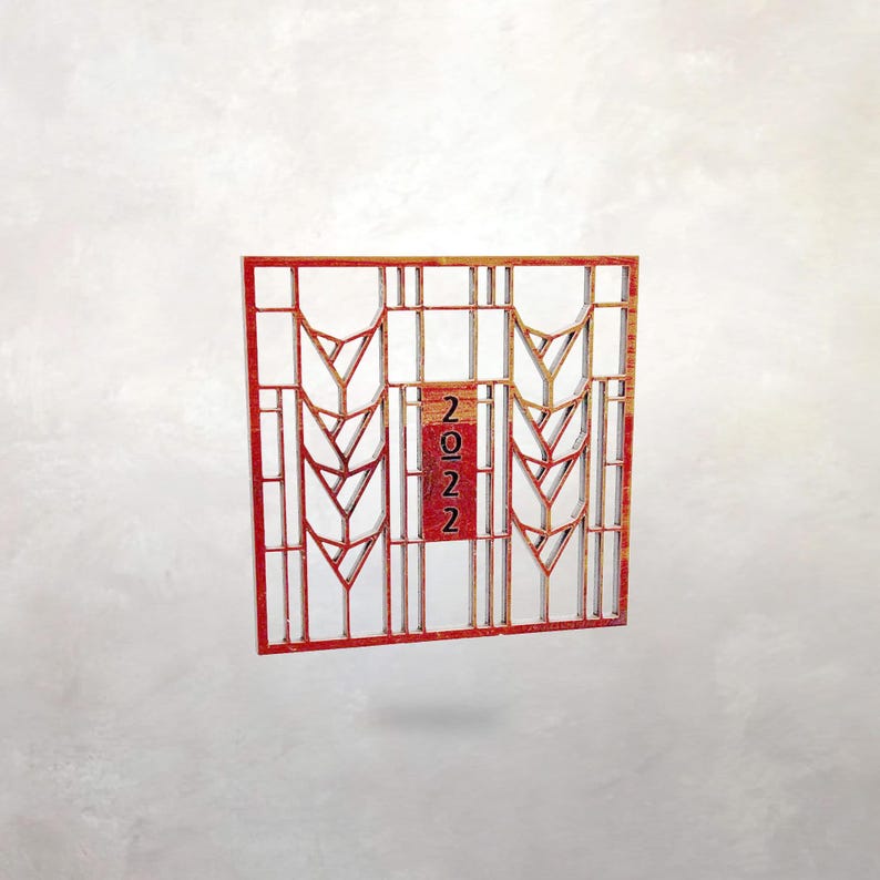 Frank Lloyd Wright KC DeRhodes House Ornament: Arts & Crafts Style | Year Engraved image 1