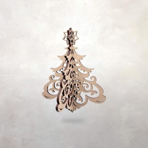 Arts & Crafts Wooden Ornament – Pine Tree with Star | Year-Round Decor | Chanukah | Christmas | Yule image 1