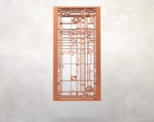 Frank Lloyd Wright Inspired Water Lilies Wood Wall Art - Left Panel