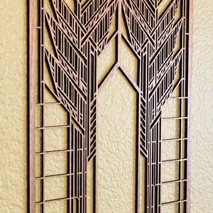 Adorno de pared de madera con forma de zumaque de Frank Lloyd Wright - Decoración estilo misión imagen 5