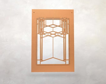 Frank Lloyd Wright Robie House Panel: Arts & Crafts Style Wood Wall Hanging