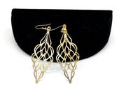 Grapevine Brass Earrings: Chicago Architecture Inspired, Hypoallergenic