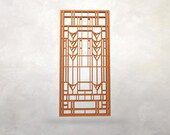 Frank Lloyd Wright Inspired Window Hanging: DeRhodes House Trumpet Flower, Mission Style