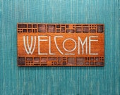 Mission Style Welcome Sign: Arts & Crafts Wall Decor (5x12)