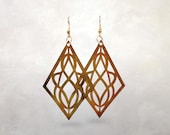 Arts & Crafts Floral Brass Earrings |  Louis Sullivan | Architecture | Lightweight | Statement | Gift