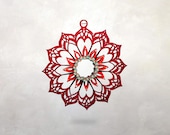 Crystal Poinsettia Ornament: William Morris Inspired, Limited Edition