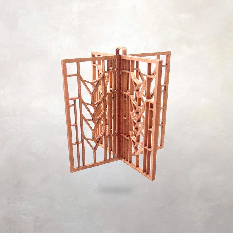 Frank Lloyd Wright KC DeRhodes House Ornament: Arts & Crafts Style 3D Decor 画像 1