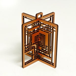 Frank Lloyd Wright Inspired Wood Ornament: Arts & Crafts Style