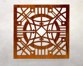 Frank Lloyd Wright Inspired Wood Wall Decor: Arts & Crafts Style (12x12)