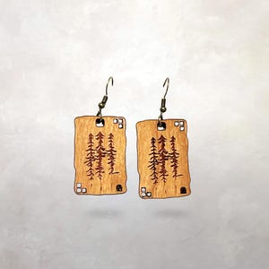 Lodgepole Pine Earrings | Pine & Prairie | Architecture | Lightweight | Statement | Gift Bild 1