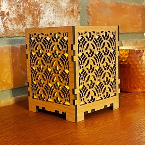 Frank Lloyd Wright Inspired Candle Lamp: Arts & Crafts Style