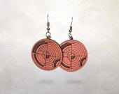 Prairie School Geometric Earrings | Frank Lloyd Wright | Wood | Gift | Lightweight | Statement