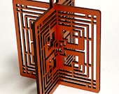 Frank Lloyd Wright Storer House Inspired 3D Wood Ornament
