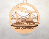 3D San Francisco City | Travel Keepsake | Bay Bridge | Alcatraz | San Francisco Fog | Ornament
