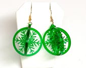 Captured Snowflake Earrings: Winter Holiday Fun