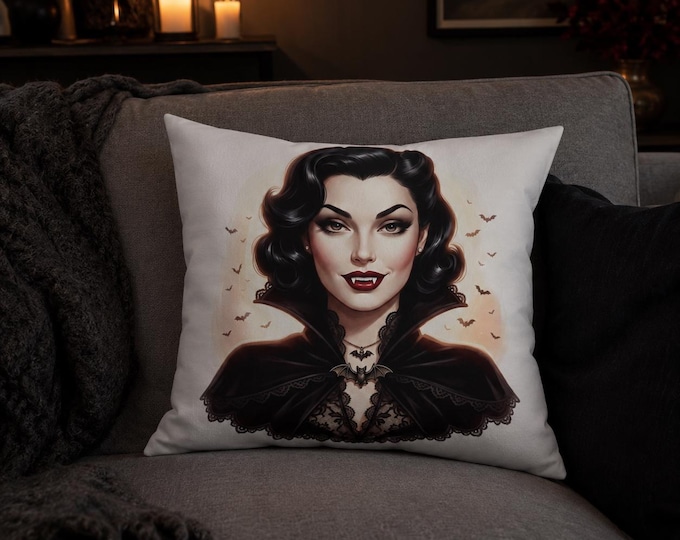 Vampire Pillow | Halloween Pillow | Vampire Decor | Gothic Pillow |