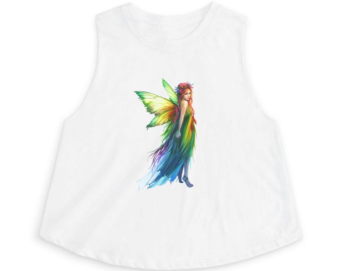 Rainbow Fairy Crop Top | Whimsical Forest Magic Art Shirt