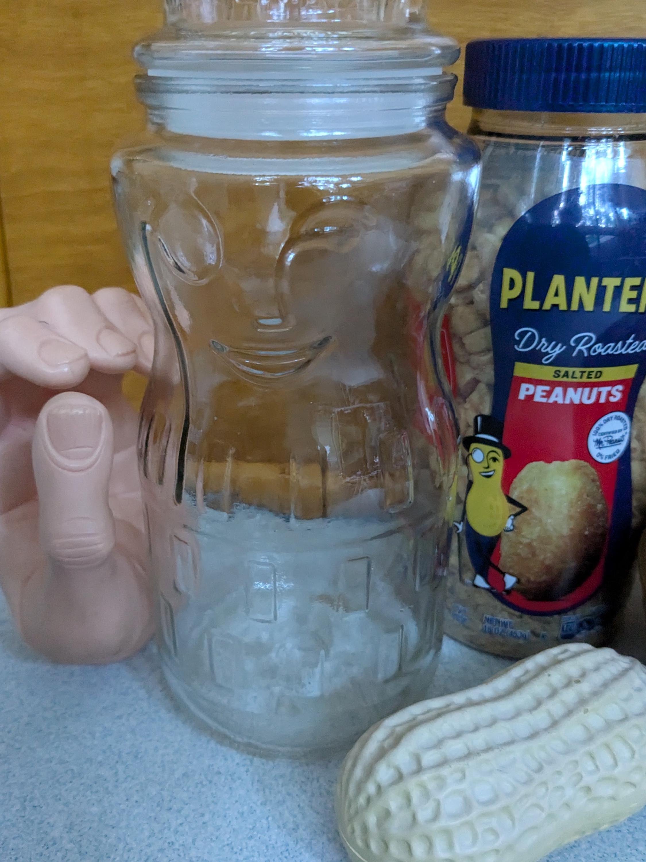 Vintage Mr. Peanut Glass Storage Canister Jar 1991 Planters 75th
