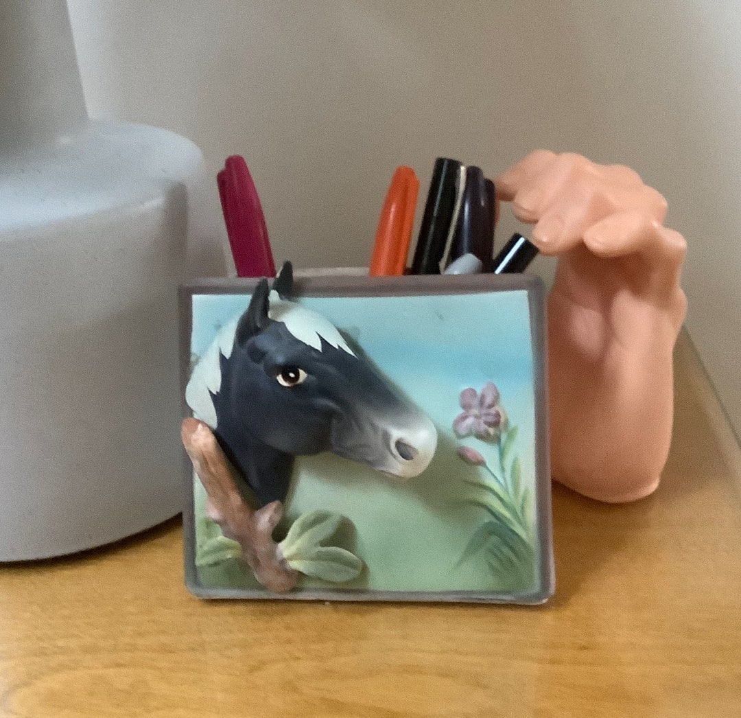 Vintage Charming 3D Horse Pencil Holder Planter Japan Ceramic Etsy