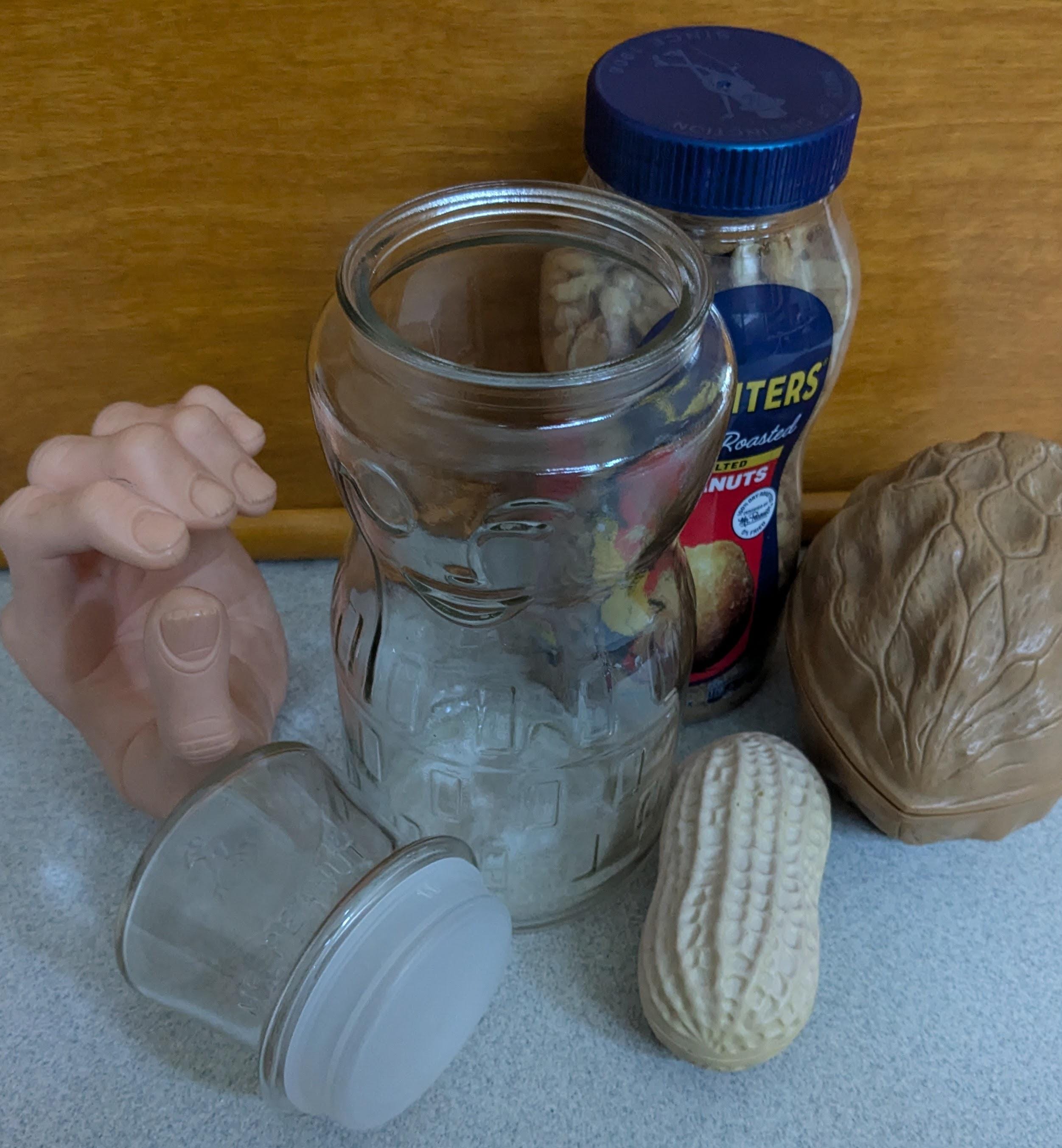 Vintage Mr. Peanut Glass Storage Canister Jar 1991 Planters 75th