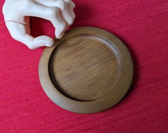 MCM Scandinavian Style Teak Bowl Giant Coaster Modernist Candy Jewelry Dish Key Change Beautifully Crafted Signed Excellent