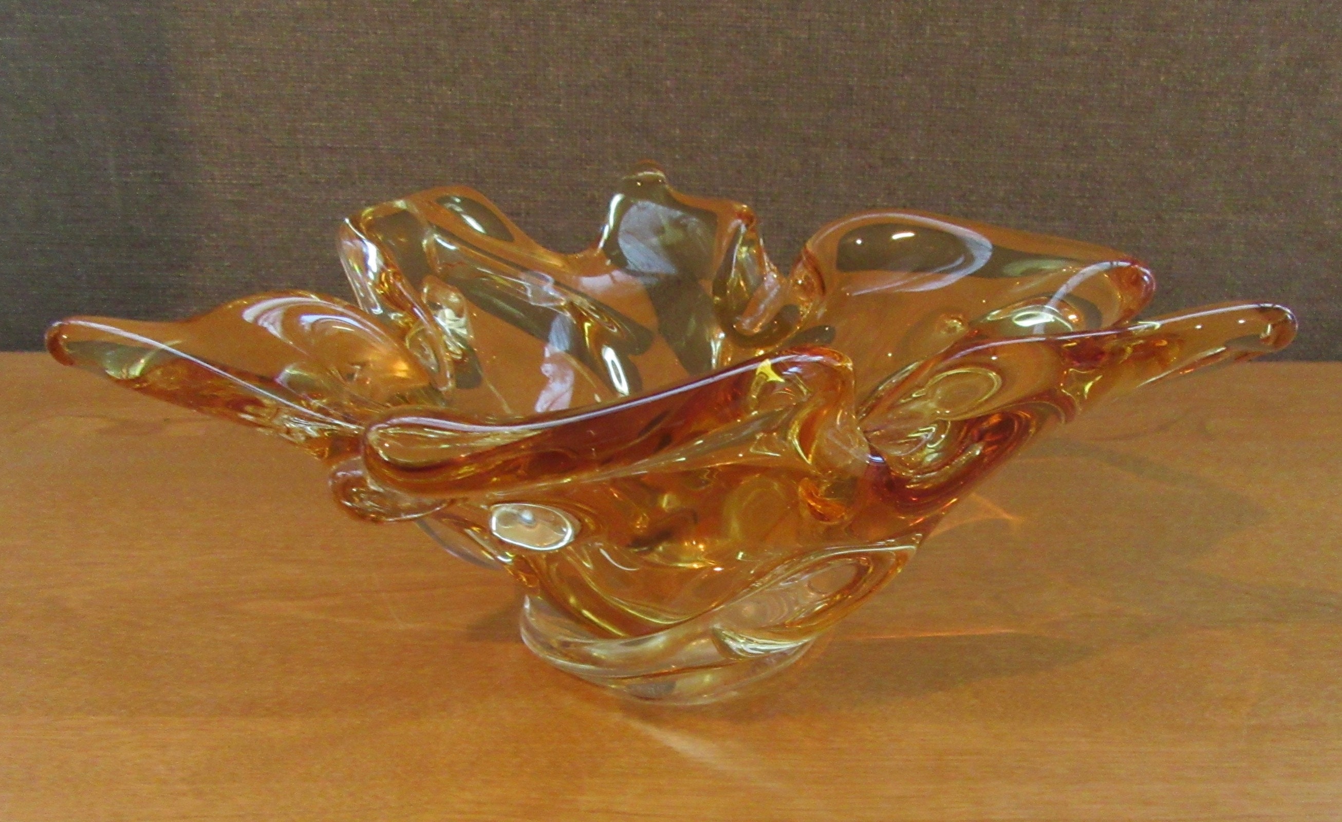 Mid Century Chalet Glass Of Canada Unusual Art Glass Golden Etsy