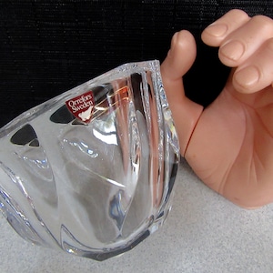Modernist Olle Alberius Orrefors Swirl Art Glass Crystal Bowl 5 Inch Diameter Sweden Beautiful Excellent Unused?