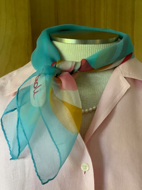 Vintage Silk Chiffon Scarf Paoli Retro Sixties Ab… - image 3